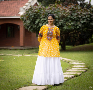 Hanch Navratri Yellow Megha Lehenga Set
