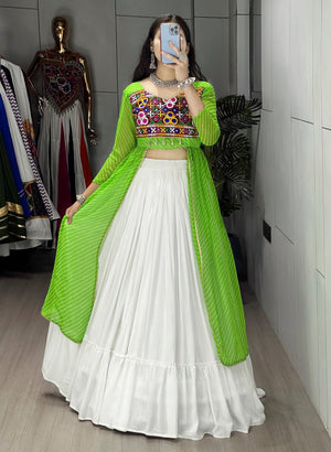 Hanch Navratri Printed Kurti Lehenga Set