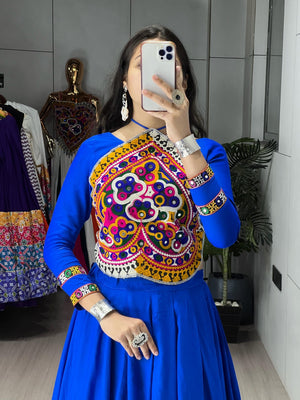 Hanch Navratri Royal Blue Star Lehenga Set