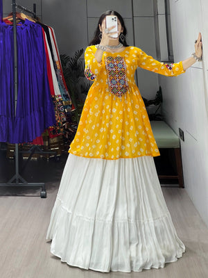 Hanch Navratri Yellow Megha Lehenga Set
