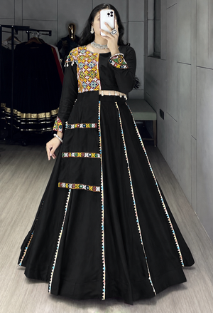 Hanch Navratri Black Toraniyu Lehenga Set