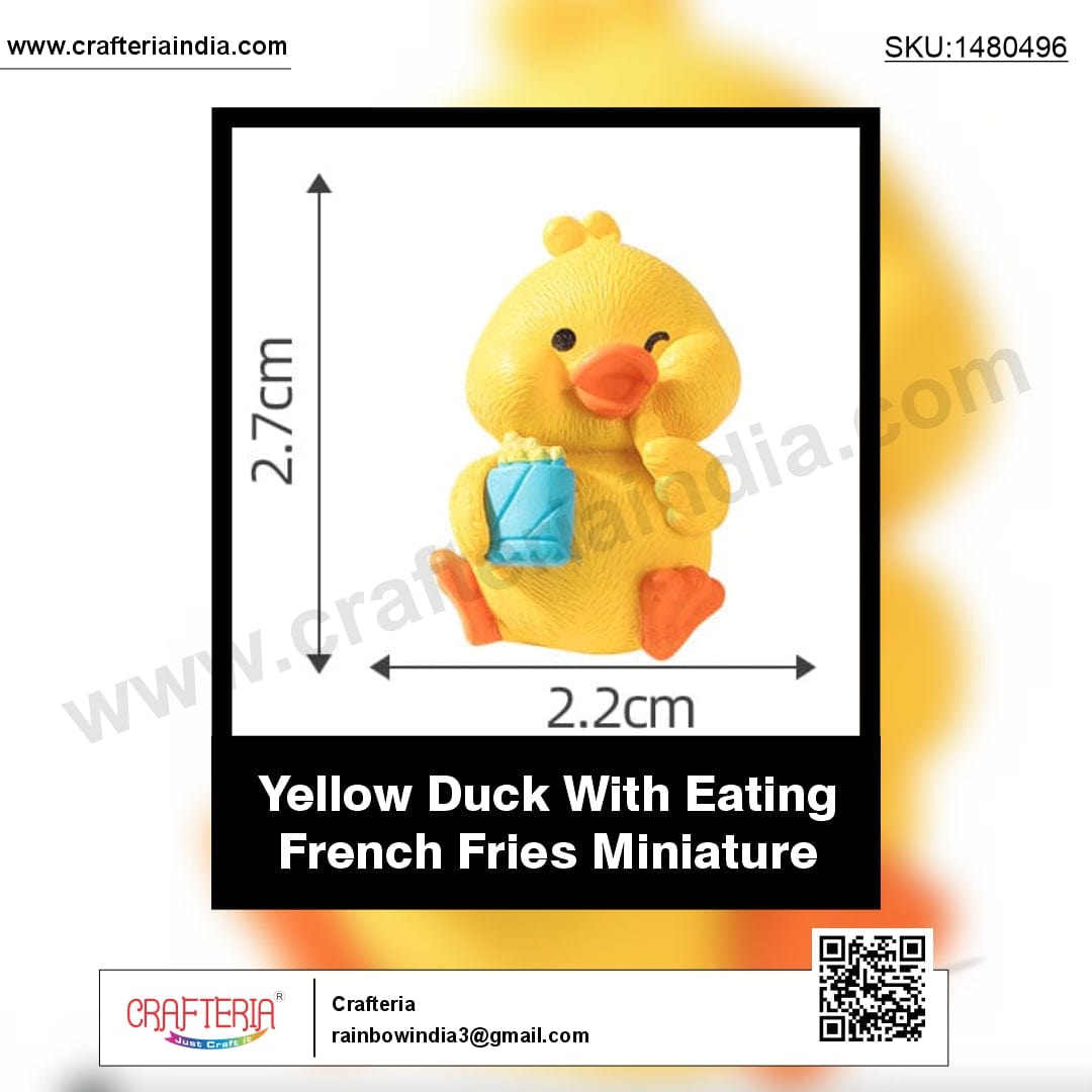 Yellow Duck With Eating French Fries