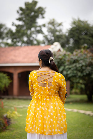 Hanch Navratri Yellow Megha Lehenga Set