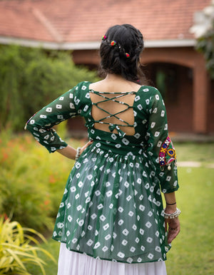 Hanch Navratri Green Megha Lehenga Set