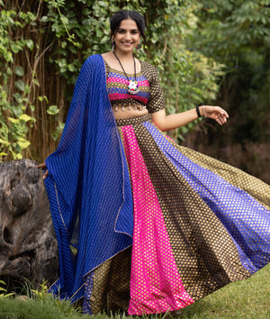 Navratri Kali Jacquard Lehenga Set
