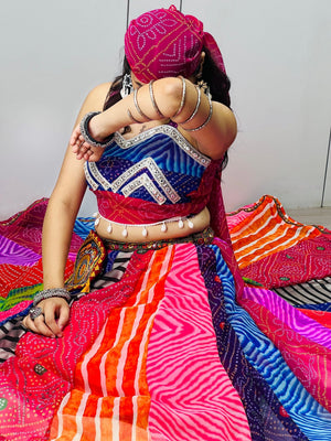 Hanch Navratri Multicolor Rangili Lehenga Set