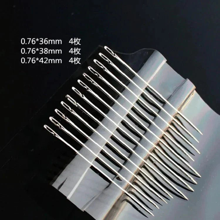 Side Slotted 6/12 Assorted Self Threading Needles (3 Different Sizes)