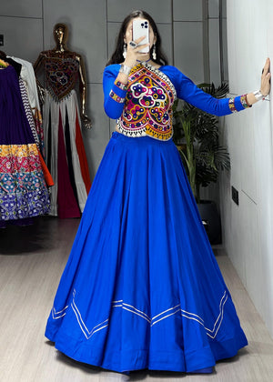 Hanch Navratri Royal Blue Star Lehenga Set