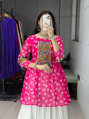 Hanch Navratri Pink Megha Lehenga Set