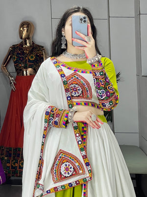 Hanch Navratri Printed Arches Patch Work Lehenga Set