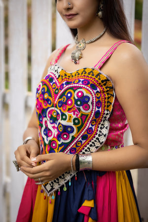 Navratri Multicolor Vaalam Lehenga Set