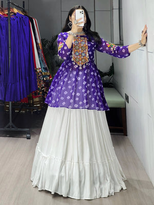 Hanch Navratri Purple Megha Lehenga Set