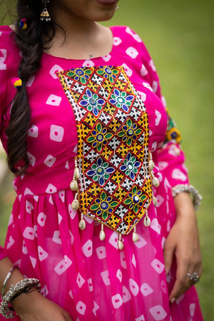 Hanch Navratri Pink Megha Lehenga Set
