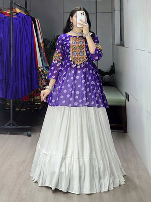 Hanch Navratri Purple Megha Lehenga Set