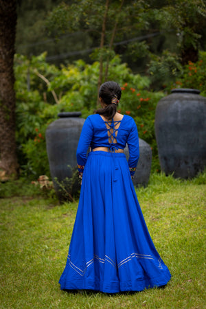 Hanch Navratri Royal Blue Star Lehenga Set