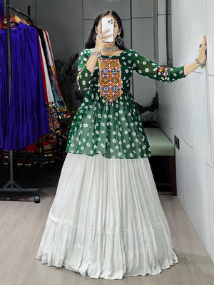 Hanch Navratri Green Megha Lehenga Set