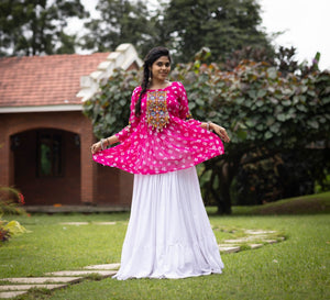 Hanch Navratri Pink Megha Lehenga Set