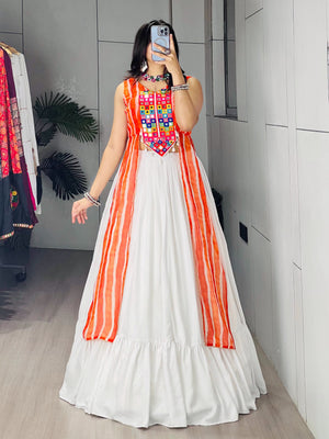 Navratri Kesari Kurti Lehenga Set