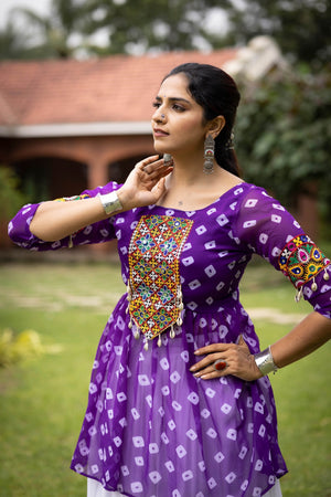 Hanch Navratri Purple Megha Lehenga Set