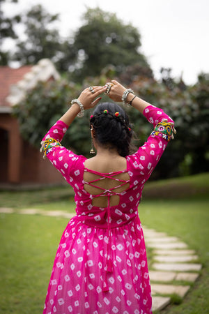 Hanch Navratri Pink Megha Lehenga Set