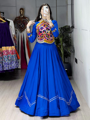 Hanch Navratri Royal Blue Star Lehenga Set