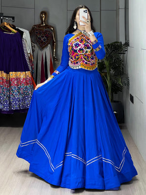 Hanch Navratri Royal Blue Star Lehenga Set