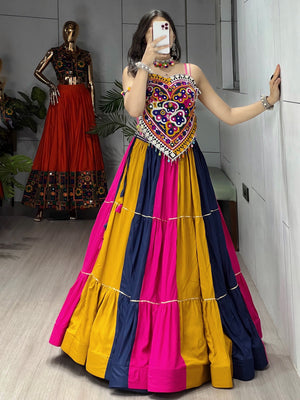 Hanch Navratri Multicolor Vaalam Lehenga Set