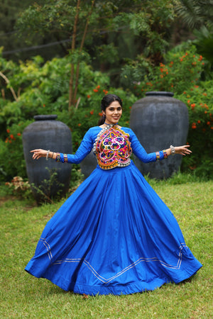 Hanch Navratri Royal Blue Star Lehenga Set