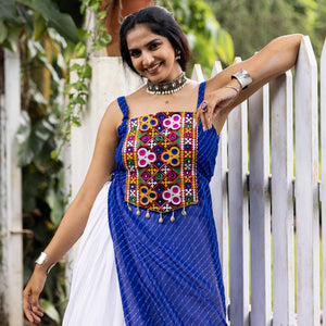 Hanch Navratri Royal Blue Kurti Lehenga Set