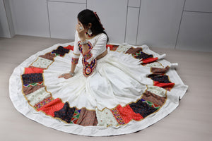 Hanch Navratri White Vaayroo Lehenga Set