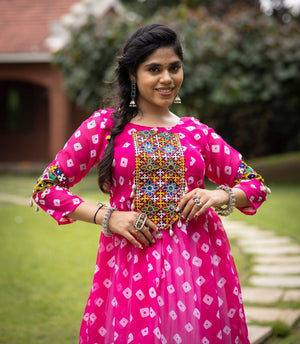 Hanch Navratri Pink Megha Lehenga Set