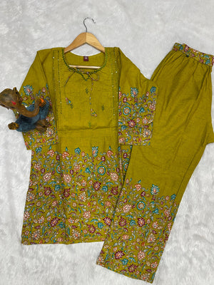 Hanch Pure Cotton Printed Co-Ords Set – Lemon Yellow