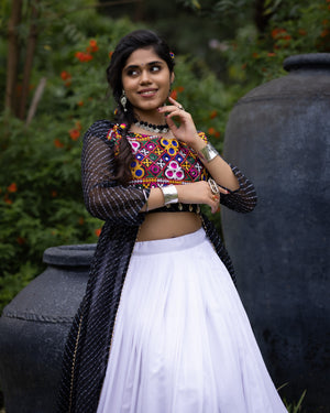 Navratri Black Kurti Lehenga Set