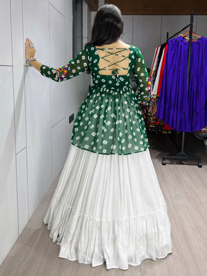 Hanch Navratri Green Megha Lehenga Set