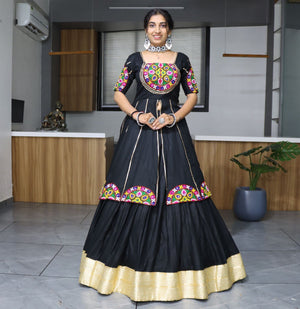 Hanch Navratri Black Charming Lehenga Set
