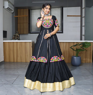 Hanch Navratri Black Charming Lehenga Set