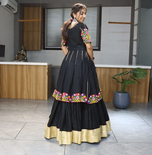 Hanch Navratri Black Charming Lehenga Set