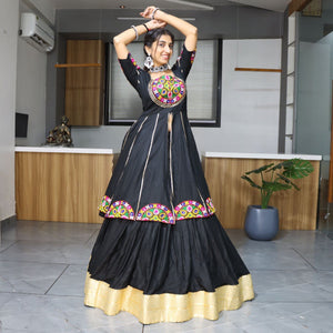 Hanch Navratri Black Charming Lehenga Set