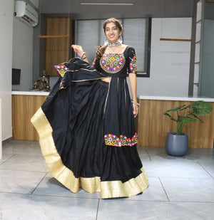 Hanch Navratri Black Charming Lehenga Set