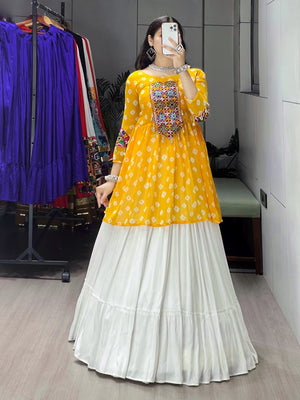 Hanch Navratri Yellow Megha Lehenga Set