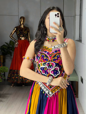 Hanch Navratri Multicolor Vaalam Lehenga Set