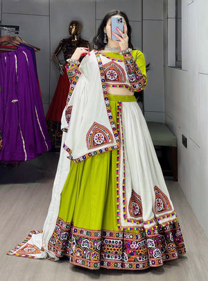 Hanch Navratri Printed Arches Patch Work Lehenga Set