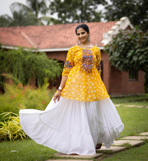 Hanch Navratri Yellow Megha Lehenga Set