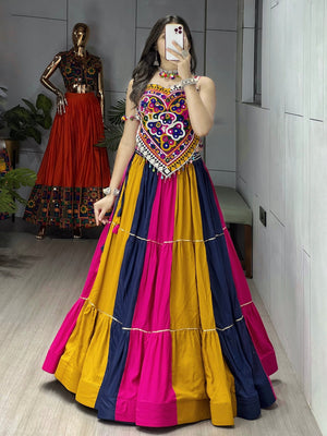 Hanch Navratri Multicolor Vaalam Lehenga Set