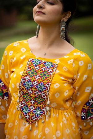 Hanch Navratri Yellow Megha Lehenga Set