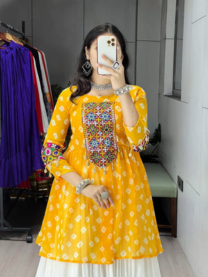 Hanch Navratri Yellow Megha Lehenga Set