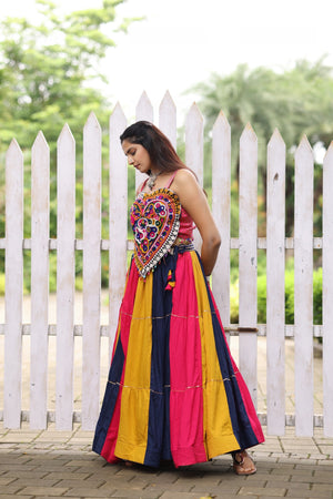 Hanch Navratri Multicolor Vaalam Lehenga Set