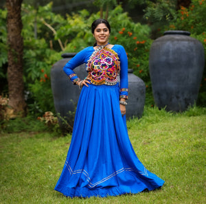 Hanch Navratri Royal Blue Star Lehenga Set
