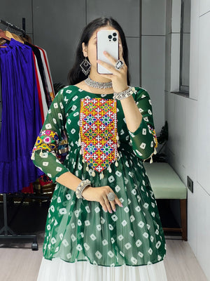 Hanch Navratri Green Megha Lehenga Set