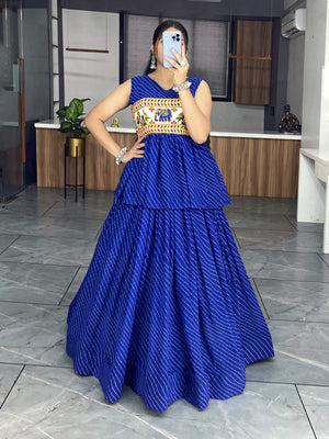 Navy Blue Navratri Lehenga Set
